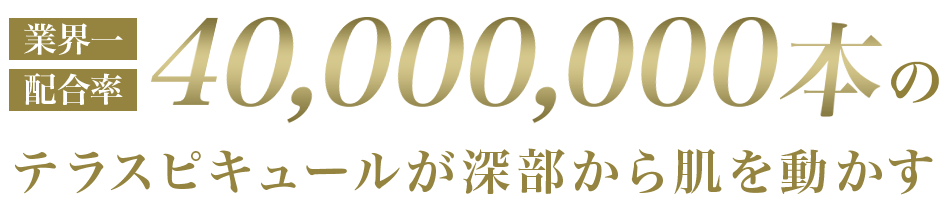 業界一配合率 40,000,000本のテラスピキュールが深部から肌を動かす